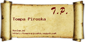 Tompa Piroska névjegykártya